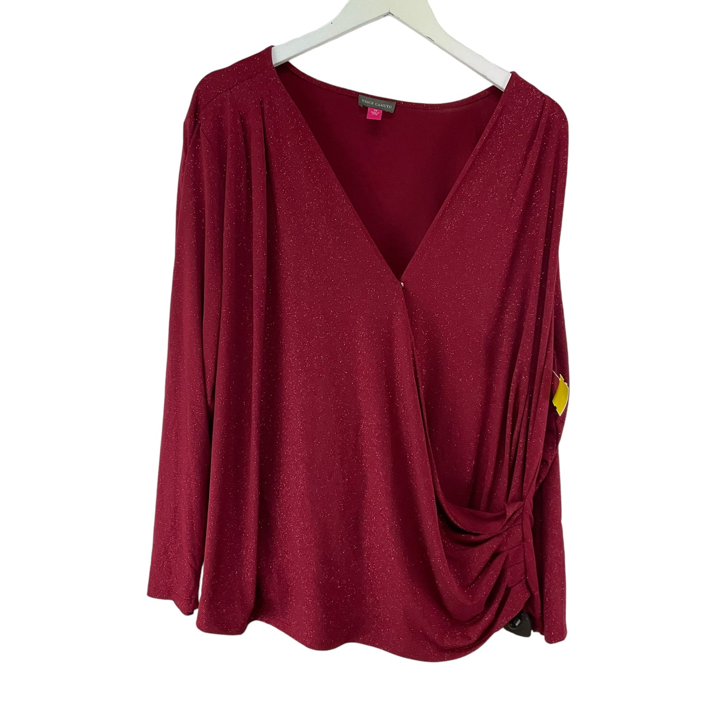 Top Long Sleeve By Vince Camuto In Red, Size: 3x