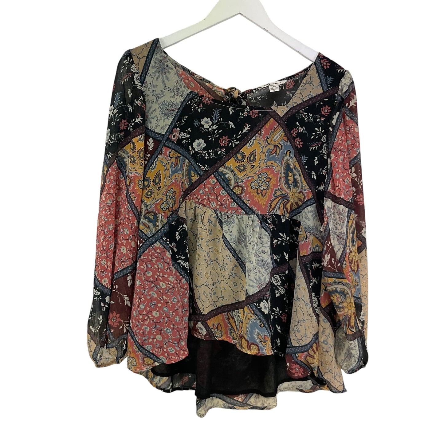 Top Long Sleeve By American Eagle In Multi-colored, Size: L