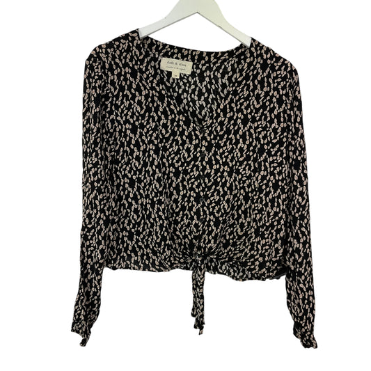 Top Long Sleeve By Cloth & Stone In Black, Size: M