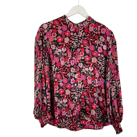 Top Long Sleeve Basic By Chenault In Pink & Red, Size: S