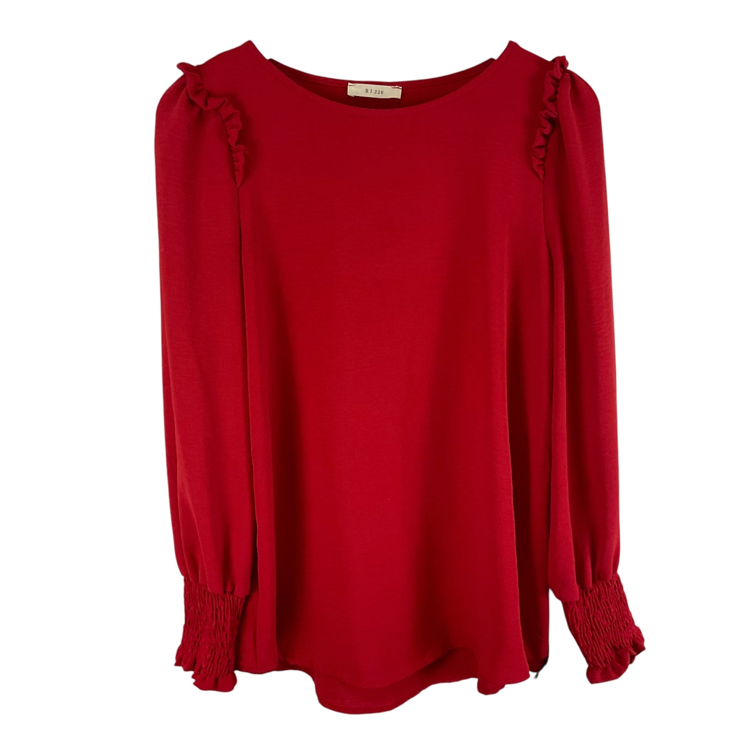 Top Long Sleeve By Cme In Red, Size: S