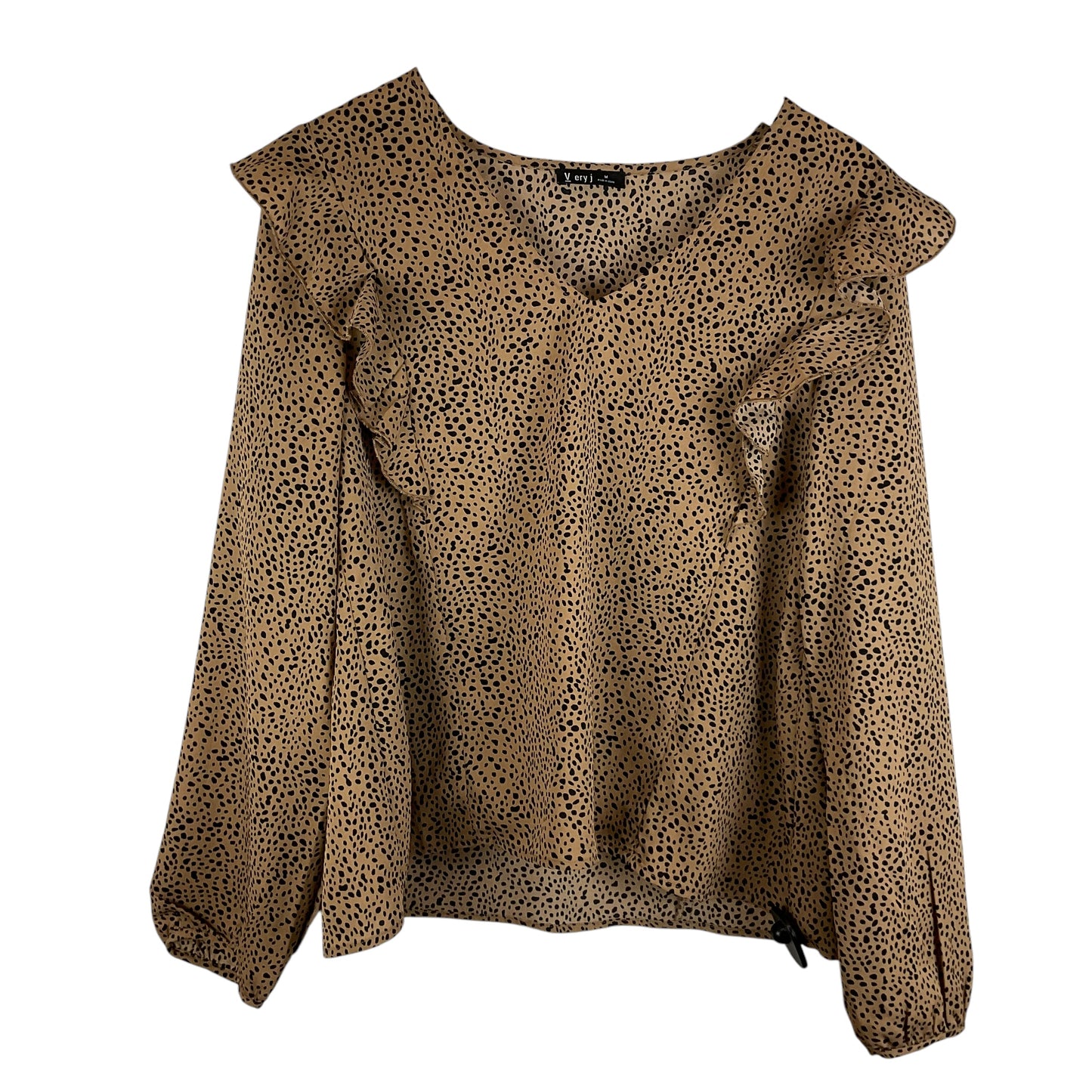 Top Long Sleeve By Very J In Animal Print, Size: M