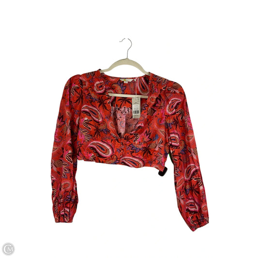 Top Long Sleeve By Boden In Orange & Purple, Size: Xl