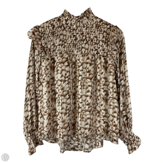 Top Long Sleeve By Thml In Brown, Size: S
