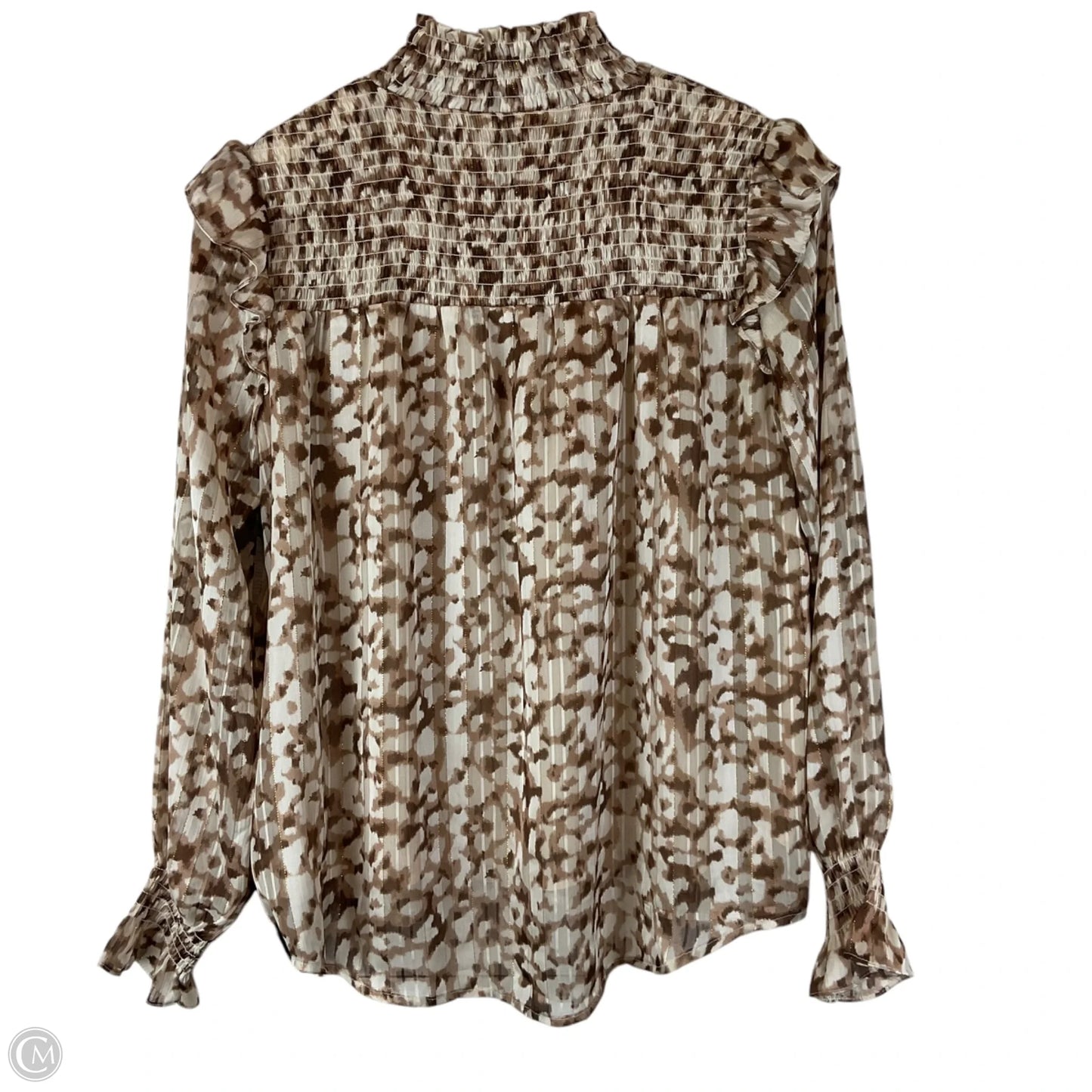 Top Long Sleeve By Thml In Brown, Size: S