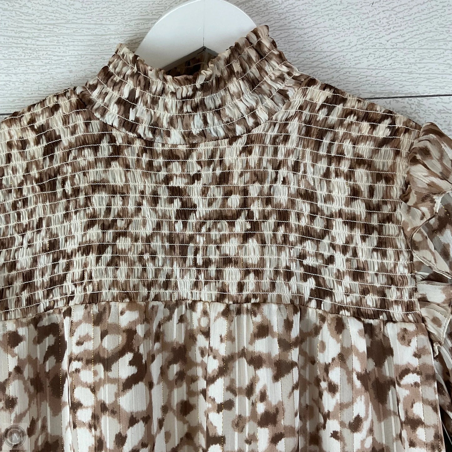 Top Long Sleeve By Thml In Brown, Size: S
