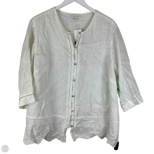 Top Short Sleeve By Pure Jill In White, Size: 2x