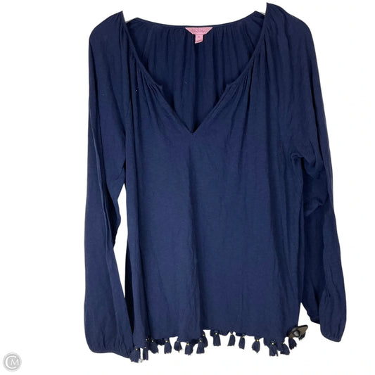 Top Long Sleeve Designer By Lilly Pulitzer In Navy, Size: Xl
