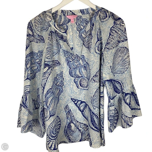 Top Long Sleeve Designer By Lilly Pulitzer In Blue, Size: M