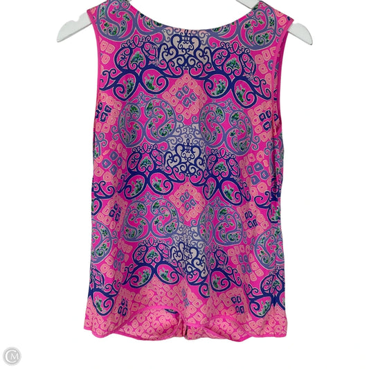 Top Sleeveless Designer By Lilly Pulitzer In Blue & Pink, Size: M