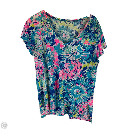 Top Short Sleeve Designer By Lilly Pulitzer In Multi-colored, Size: L