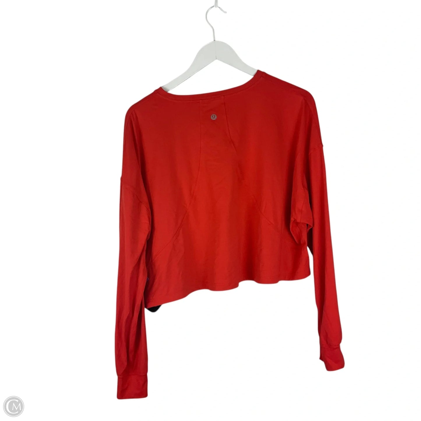 Athletic Top Long Sleeve Collar By Lululemon In Orange, Size: 12