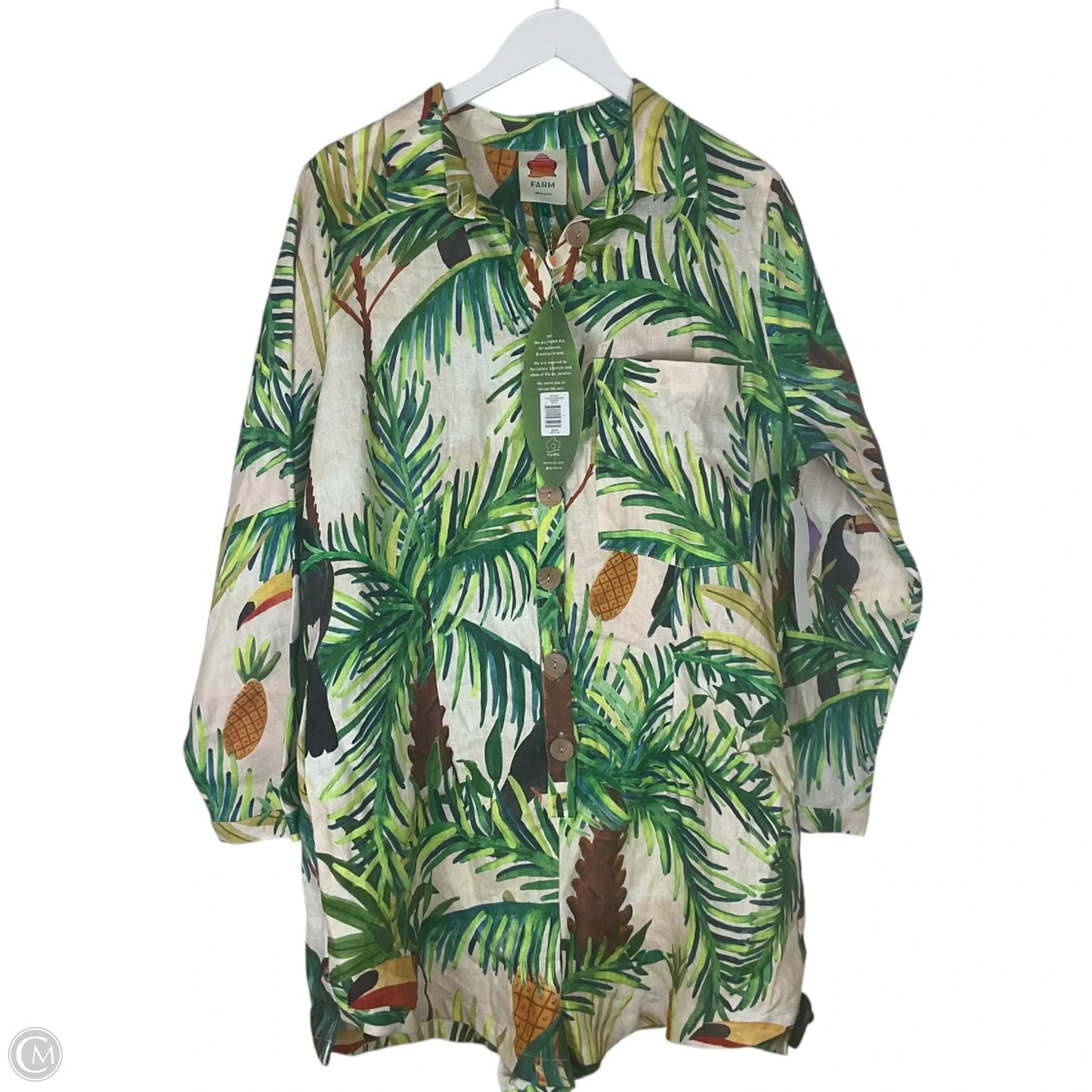 Dress Casual Short By Farm Rio In Tropical Print, Size: L