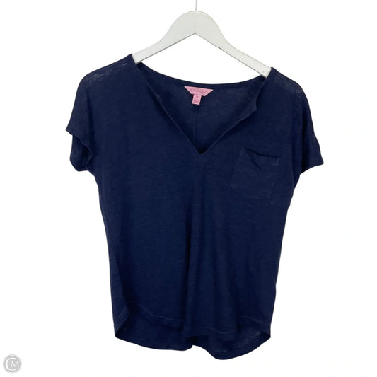 Top Short Sleeve Designer By Lilly Pulitzer In Navy, Size: Xs
