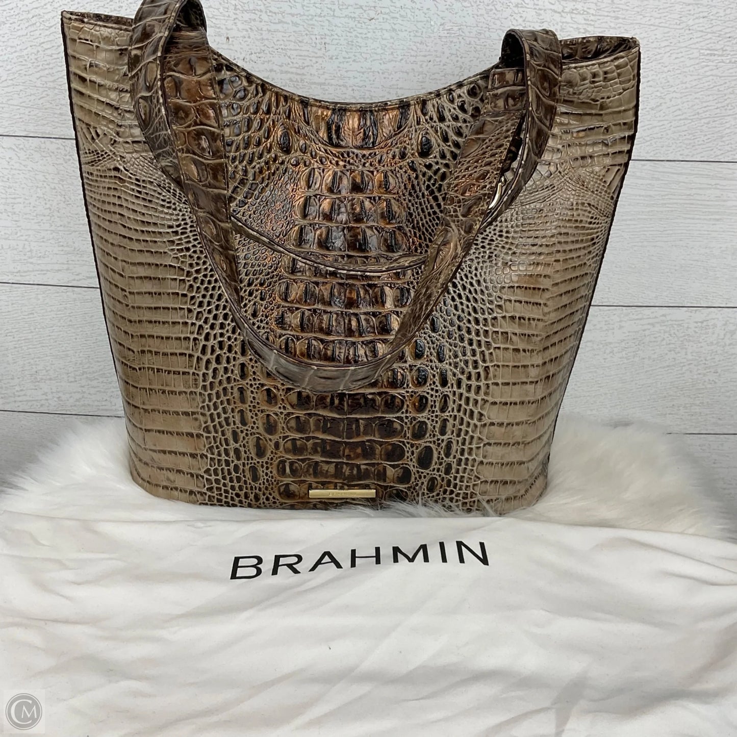 Handbag Designer By Brahmin, Size: Large