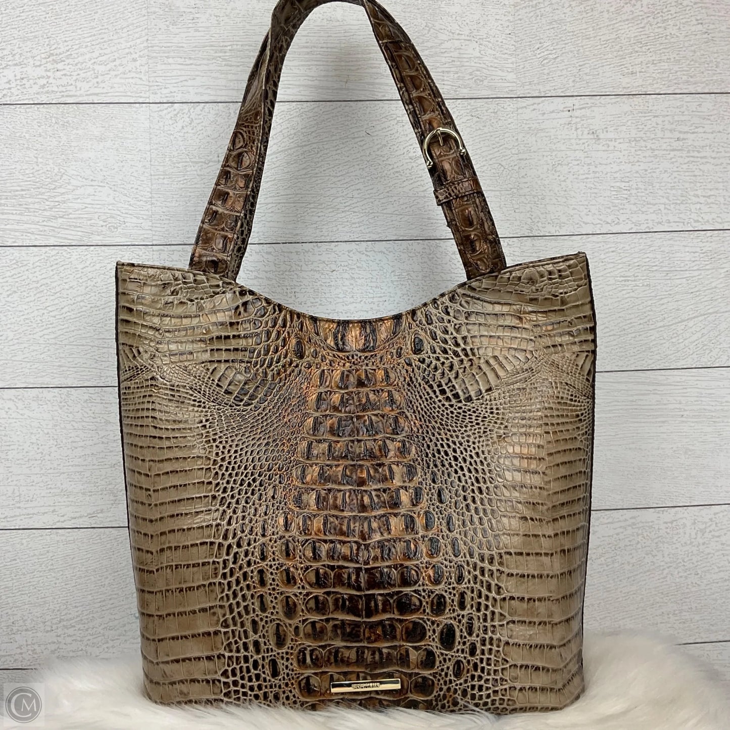 Handbag Designer By Brahmin, Size: Large