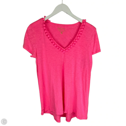 Top Short Sleeve Designer By Lilly Pulitzer In Pink, Size: M