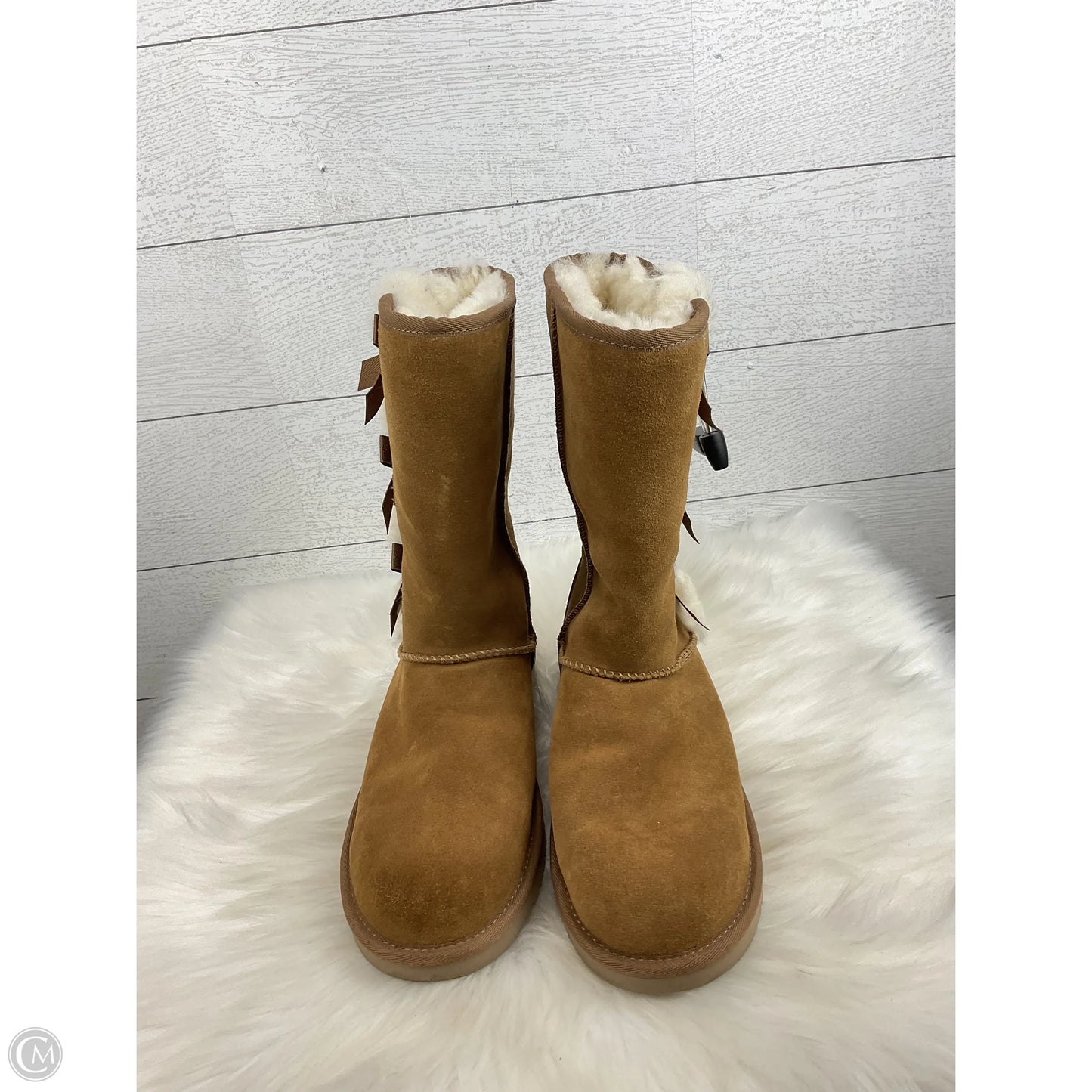 Boots Designer By Ugg In Brown, Size: 9