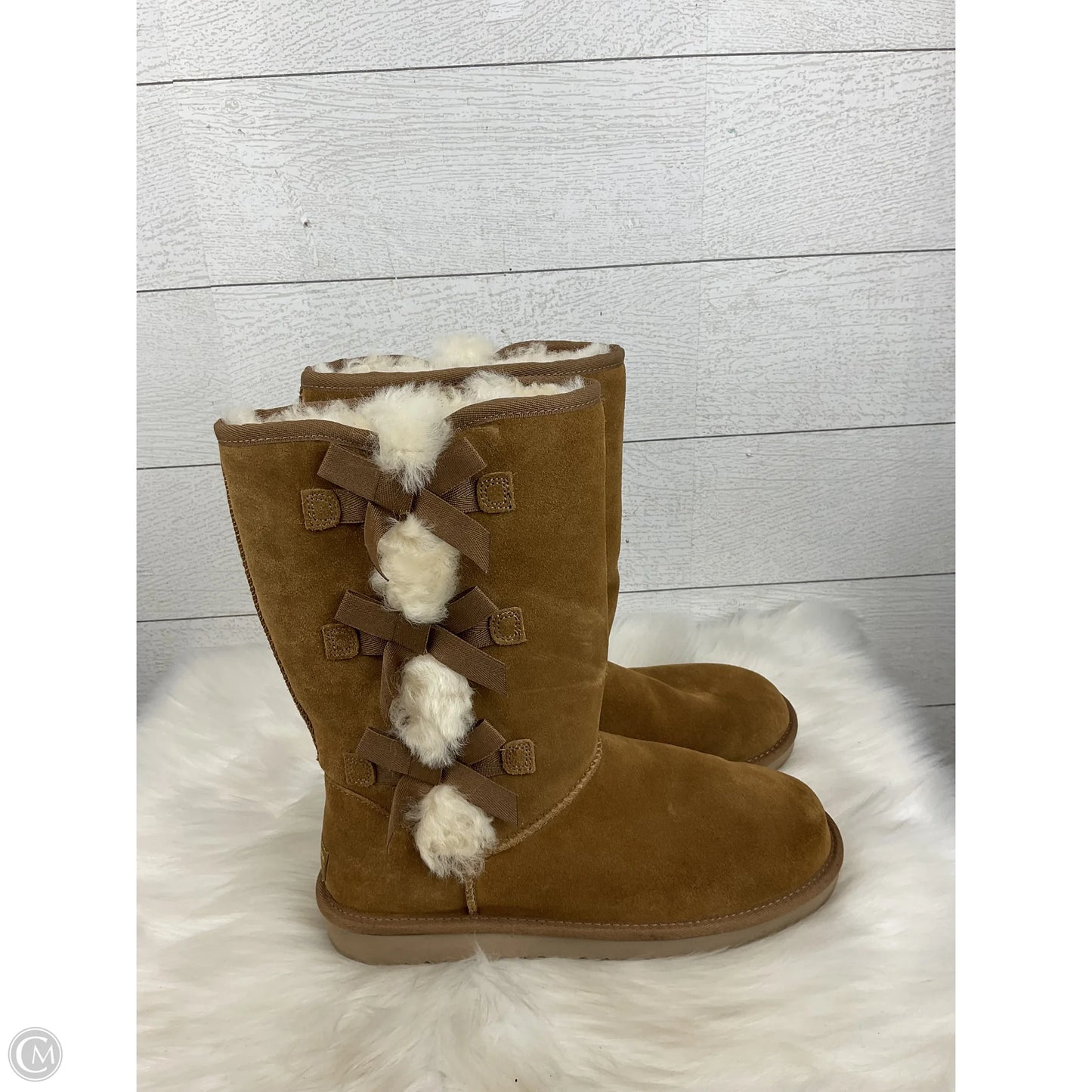 Boots Designer By Ugg In Brown, Size: 9