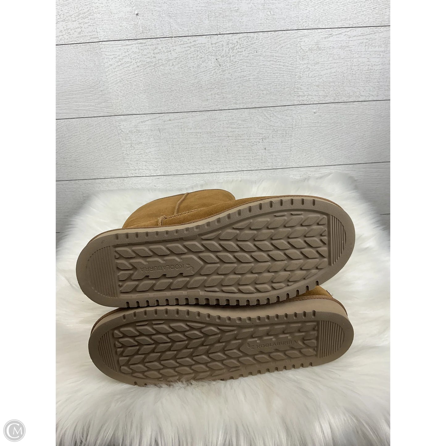 Boots Designer By Ugg In Brown, Size: 9