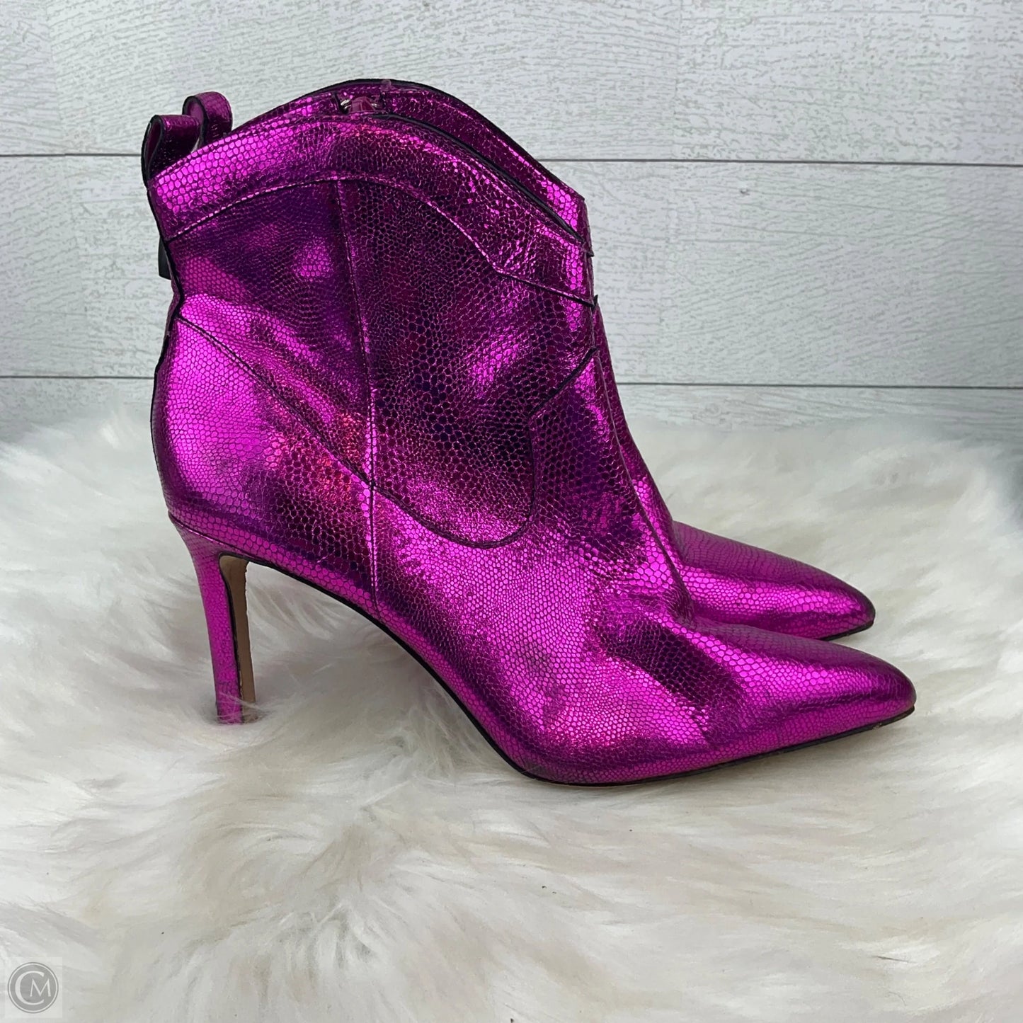 Boots Ankle Heels By Gianni Bini In Pink, Size: 8.5