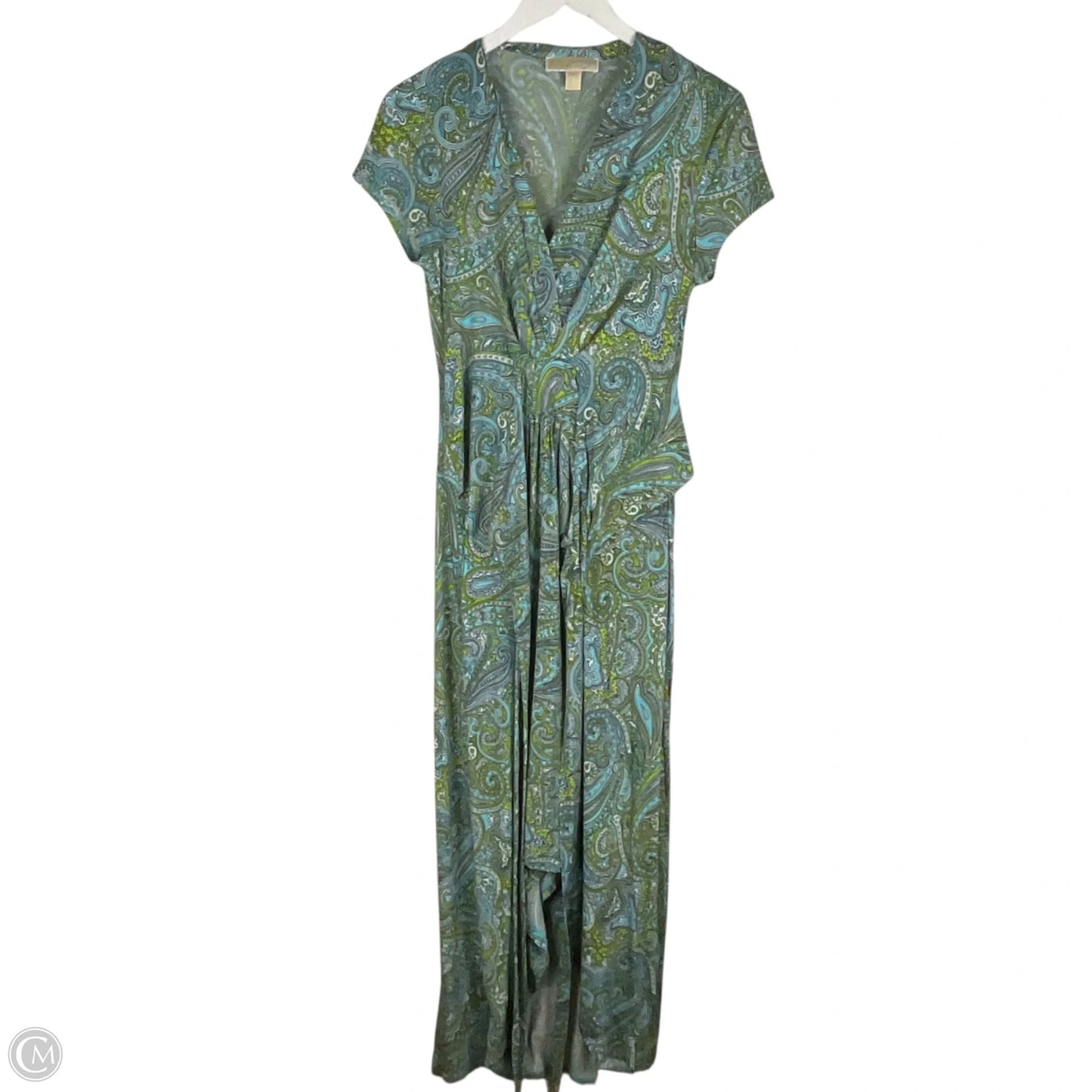 Dress Casual Maxi By Michael By Michael Kors In Blue & Green, Size: 8
