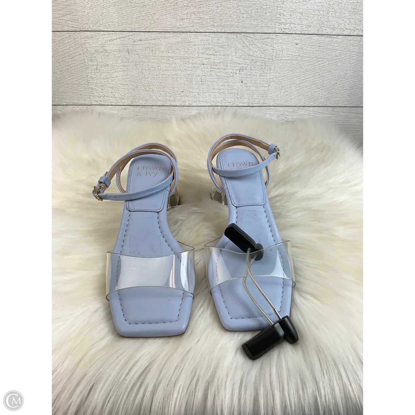 Sandals Heels Block By Crown And Ivy In Blue, Size: 6.5