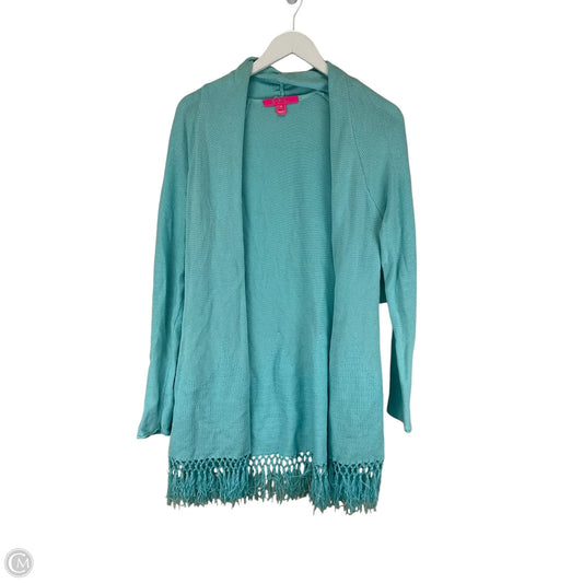 Sweater Cardigan Designer By Lilly Pulitzer In Blue, Size: M