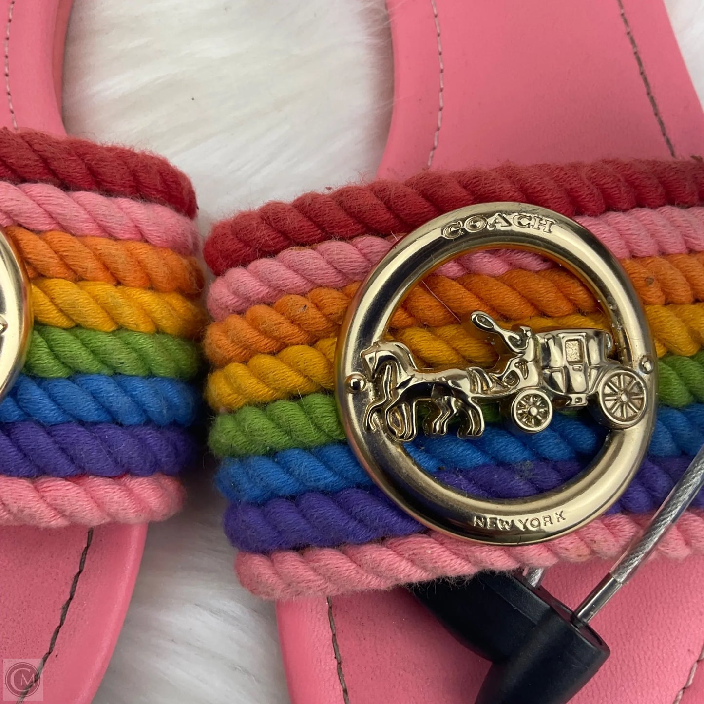 Sandals Designer By Coach In Rainbow Print, Size: 7