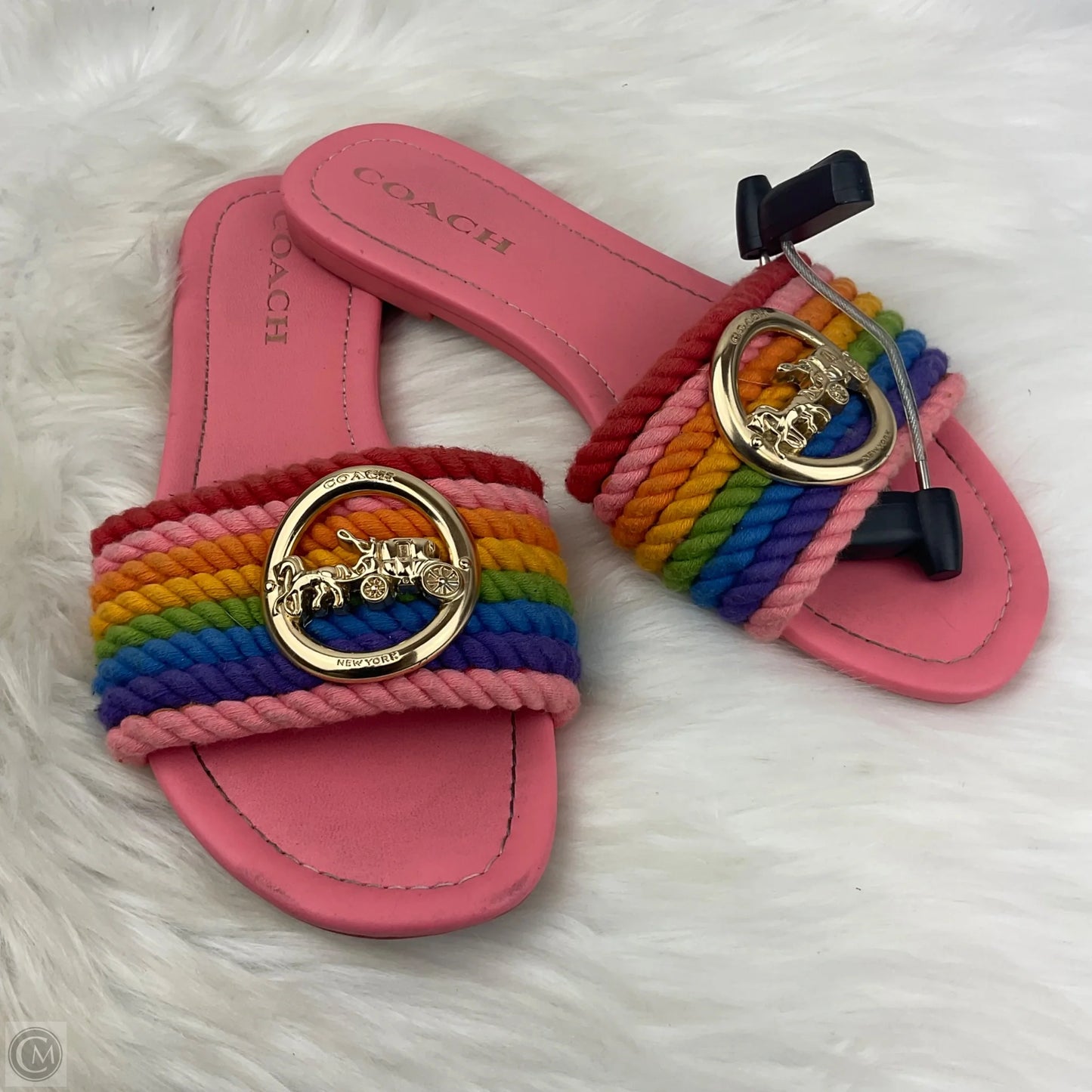 Sandals Designer By Coach In Rainbow Print, Size: 7