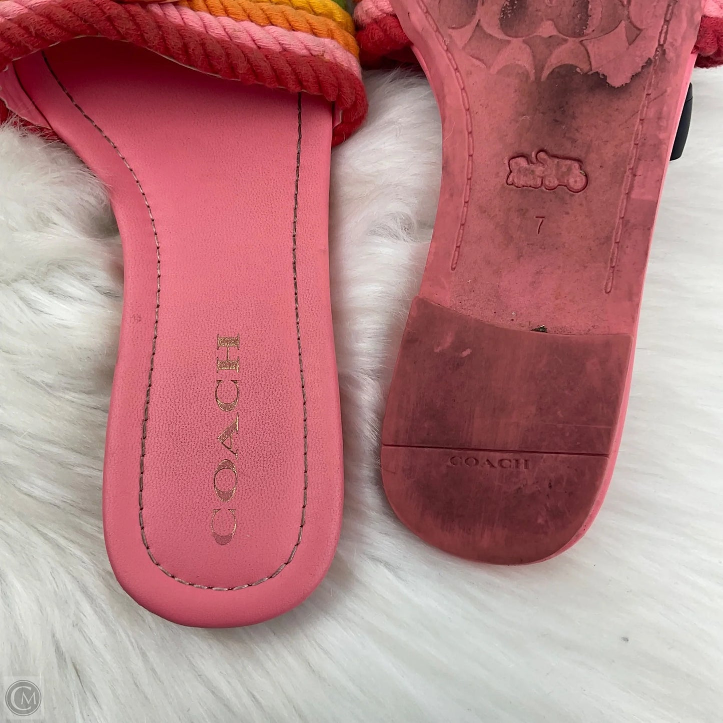 Sandals Designer By Coach In Rainbow Print, Size: 7