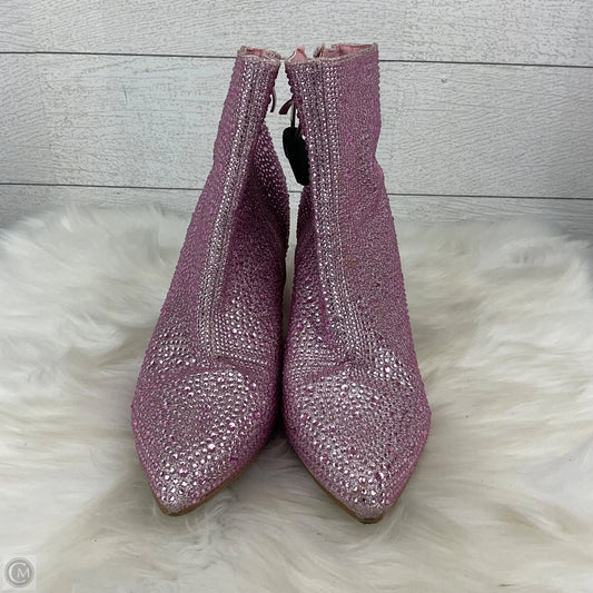 Boots Ankle Heels By Forever In Pink, Size: 8.5