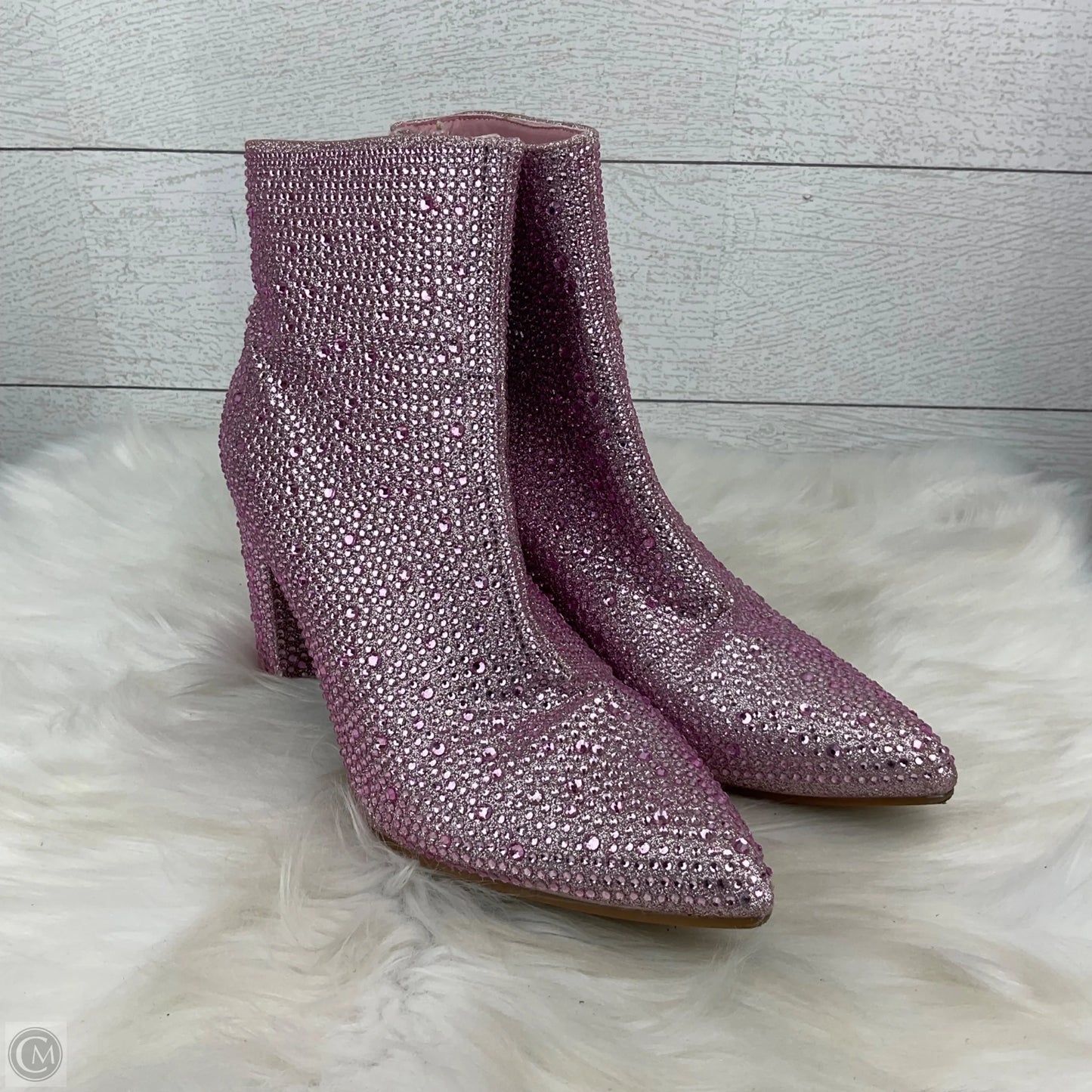 Boots Ankle Heels By Forever In Pink, Size: 8.5
