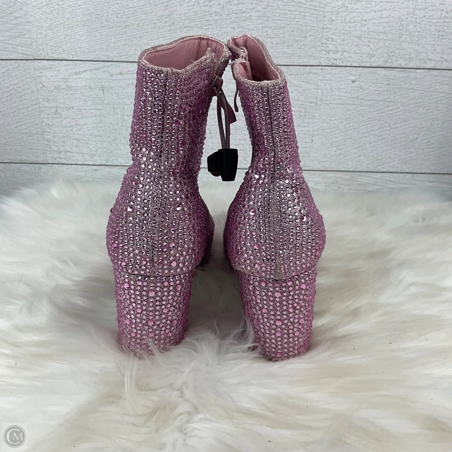 Boots Ankle Heels By Forever In Pink, Size: 8.5