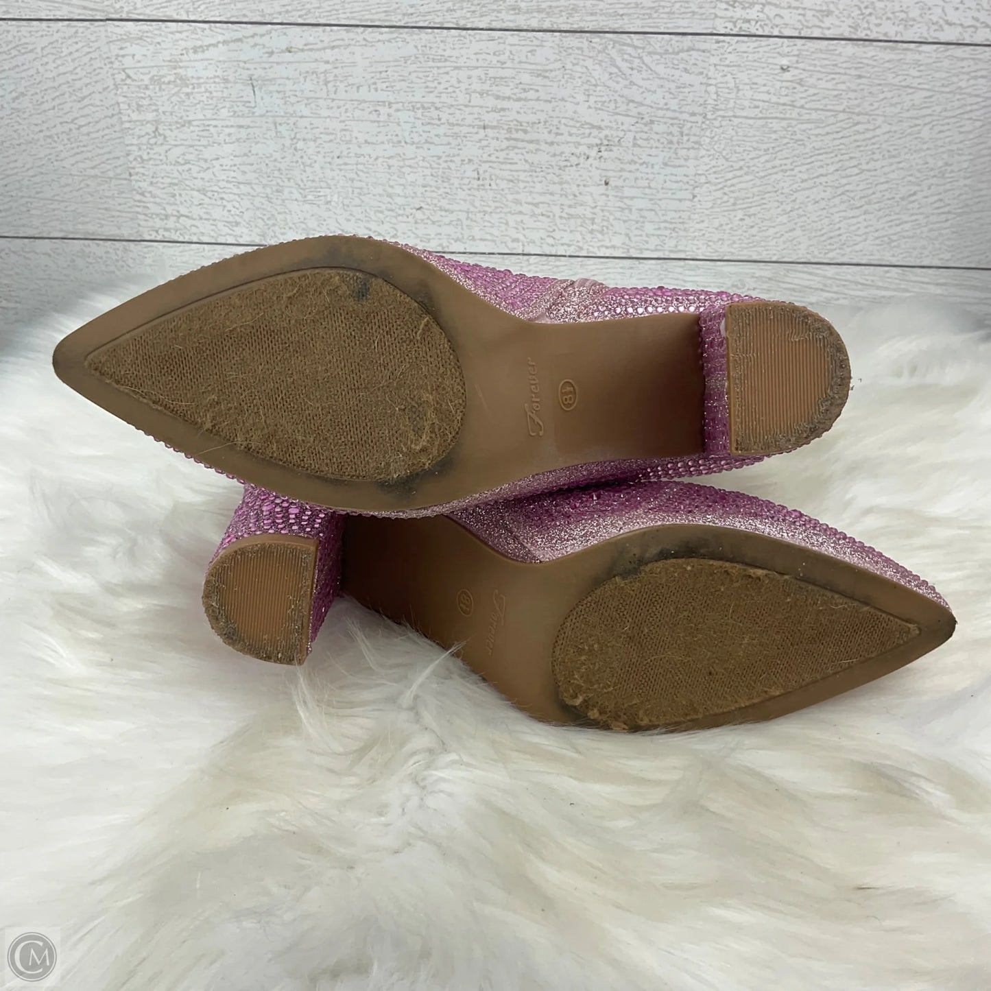 Boots Ankle Heels By Forever In Pink, Size: 8.5