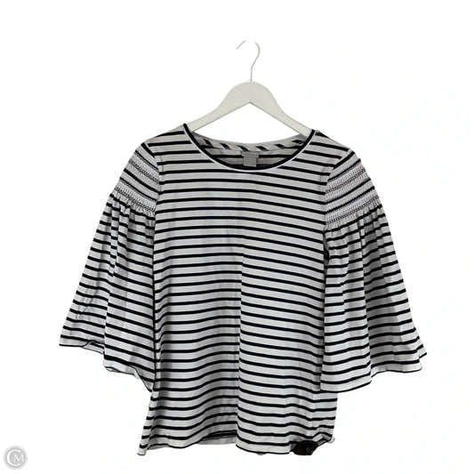 Top Long Sleeve Basic By Chicos In Striped Pattern, Size: M