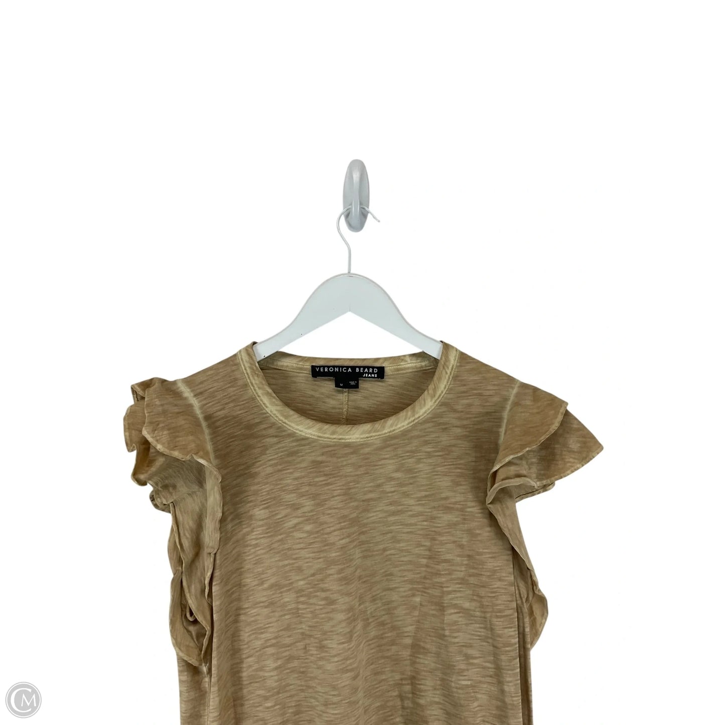 Top Short Sleeve By Veronica Beard In Tan, Size: M