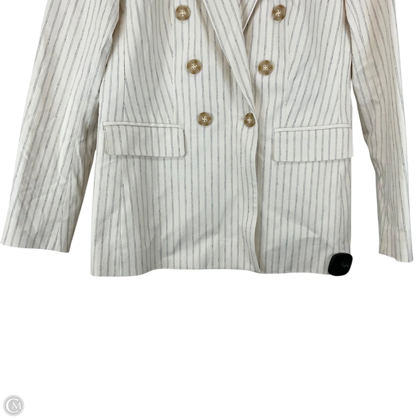 Blazer By Loft In Striped Pattern, Size: 4