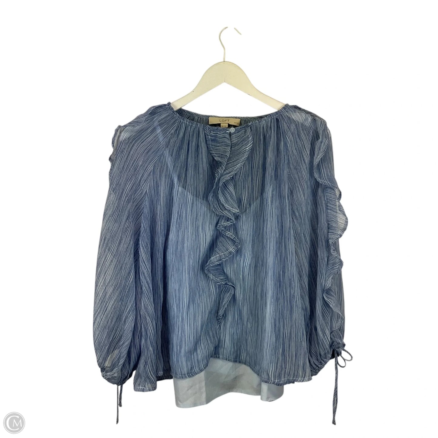 Top Long Sleeve By Loft In Blue, Size: M