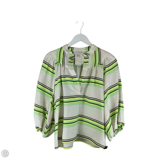 Top Short Sleeve By Corey Lynn Calter In Green & White, Size: S