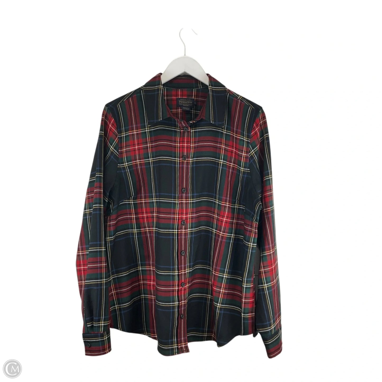 Top Long Sleeve By Pendleton In Plaid Pattern, Size: Xl