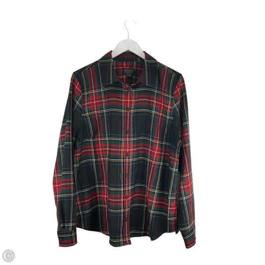 Top Long Sleeve By Pendleton In Plaid Pattern, Size: Xl