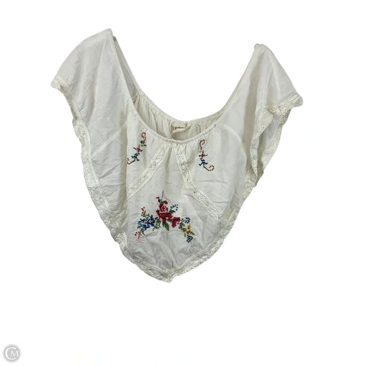 Top Short Sleeve By White Crow In White & Yellow, Size: M