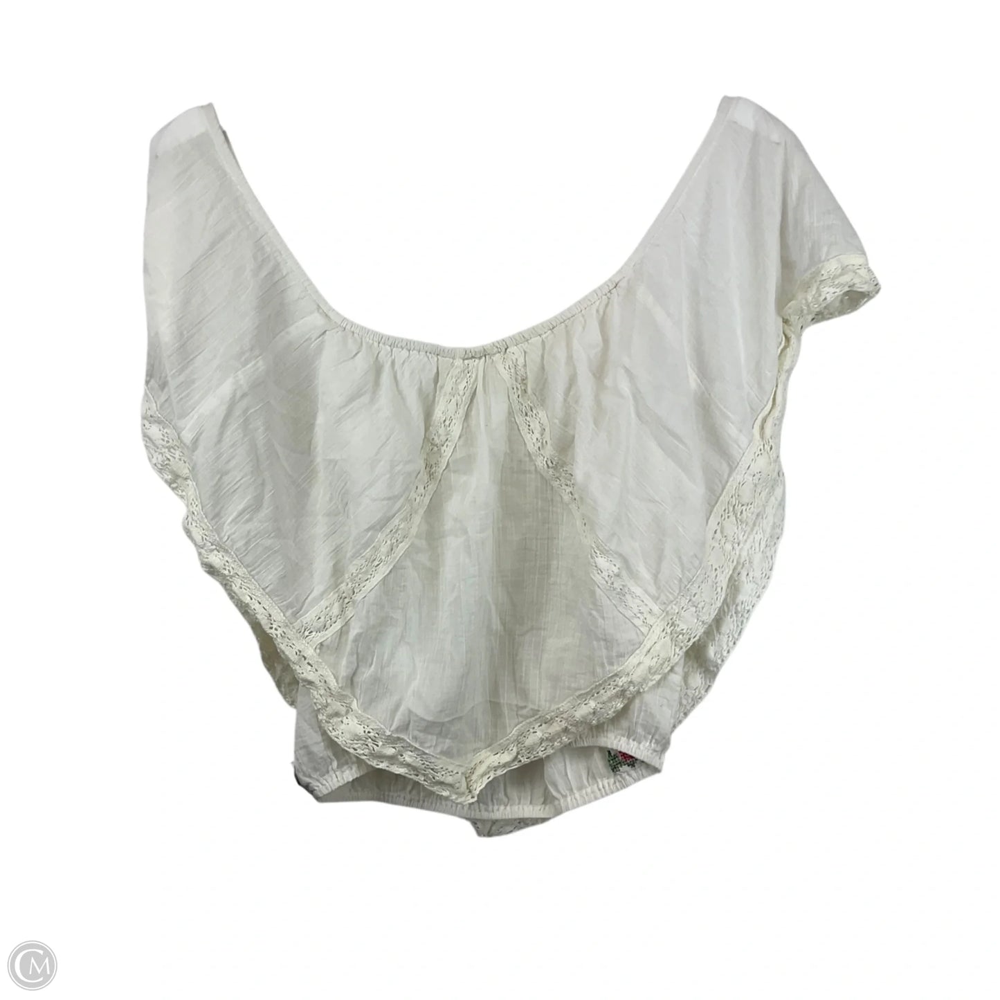 Top Short Sleeve By White Crow In White & Yellow, Size: M