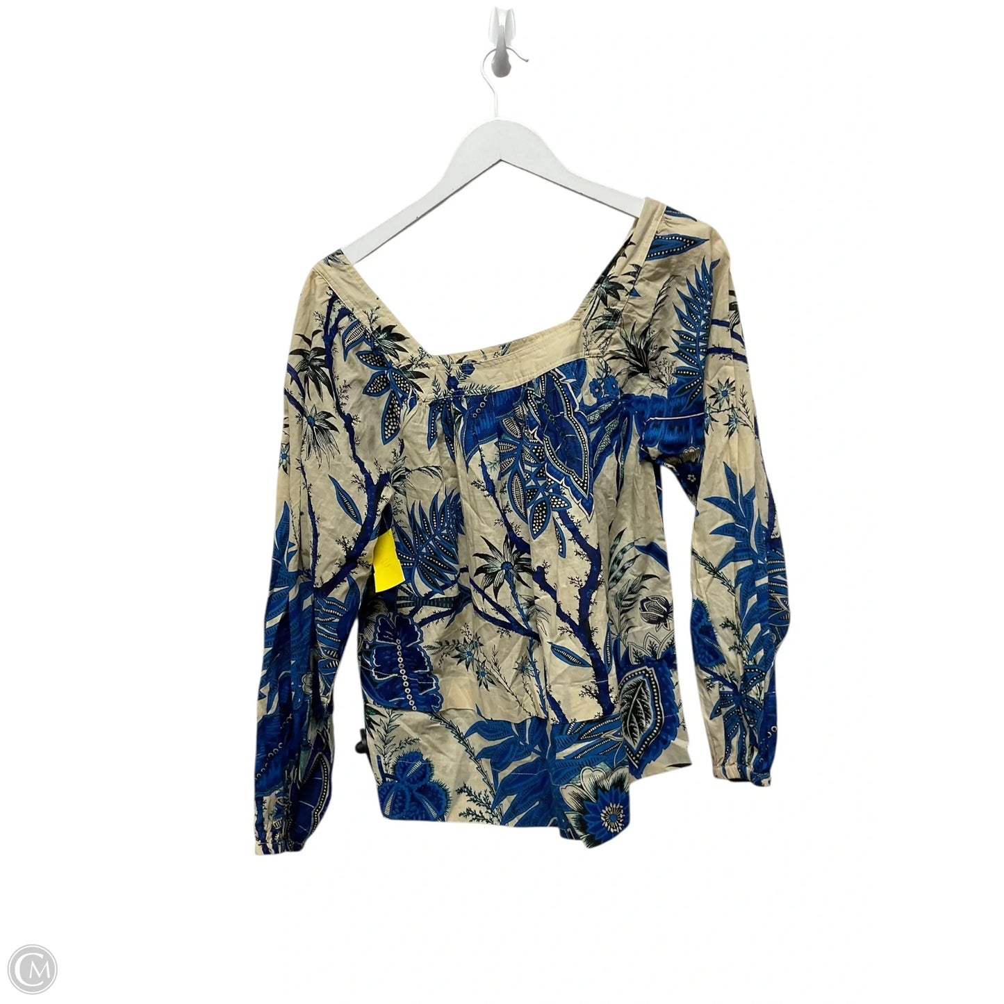 Top Long Sleeve By Elie Tahari In Blue & Tan, Size: M