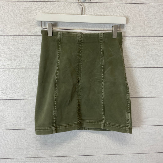 Modern Femme Olive Green Denim Mini Skirt