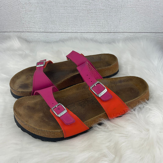 Aeropostale End Leather Slip On Sandals Shoes Size 7 Birks Red Two Strap